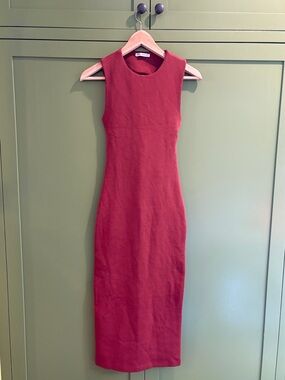 Zara knit backless column dress rust size S